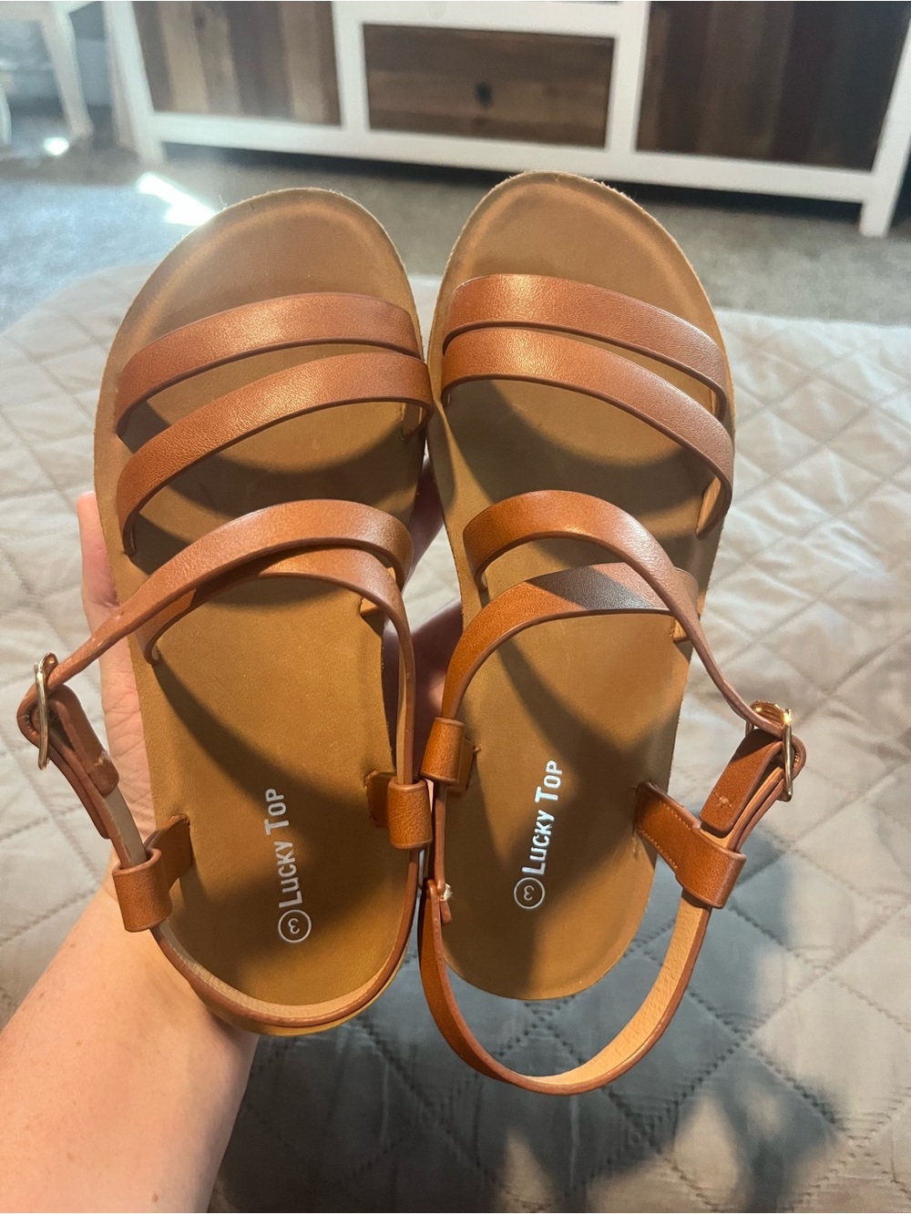 Girl’s Tan Strappy Sandals